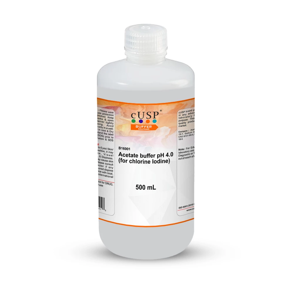 Acetate Buffer pH 4.0 For Chlorine, Iodine