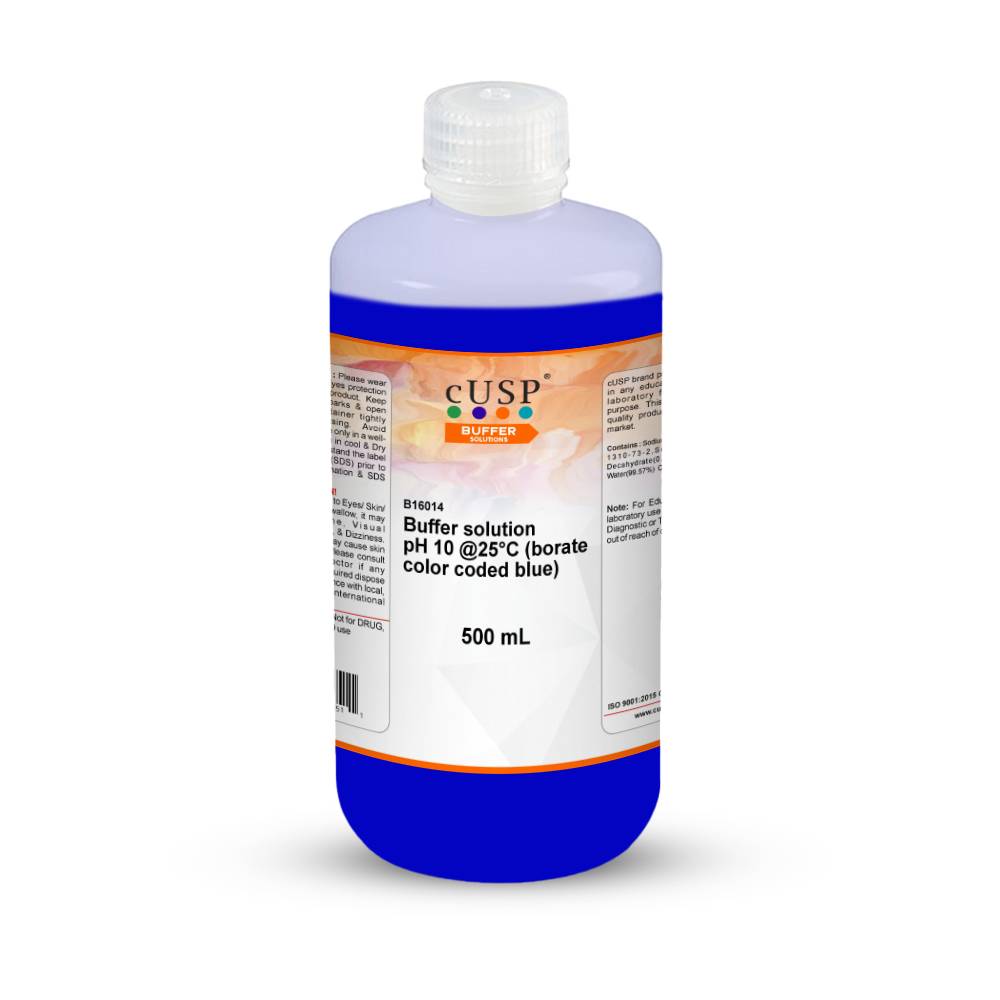 Buffer Solution pH 10.0 @ 25°C Borate Color Coded Blue