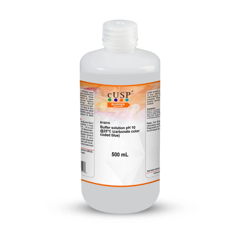 Buffer Solution pH 10.0 @ 25°C Carbonate Color Coded Blue